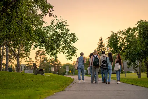 College students out at night